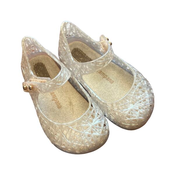Mini Melissa Other - Mini Melissa Campana 6c Iridescent Glitter Jelly Sandal MaryJane Classic Vegan